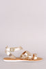 Bamboo Strappy Lug Sole Flat Sandal