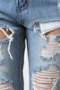 Distress Denim Boyfriend Shorts