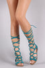 Breckelle Suede Strappy Knotted Lace Up Gladiator Flat Sandal