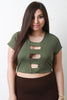 Banded Open Front  Crop Top