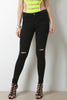 Knee Slit Raw Hem Jeans