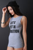 Lets Get In Formation Graphic Print Romper