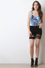 Distressed Mid Rise Denim Shorts