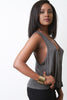 Button-Up V-Neck Sleeveless Top