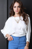 Back-Tie Long Sleeve Cropped Blouse Top