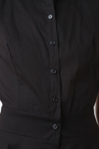 Sleeveless High Low Hem Shirt Dress