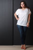 Lace Sleeve Detail Boxy Dolman Sleeve Top