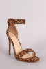 Leopard Buckled Ankle Strap Stiletto Heel