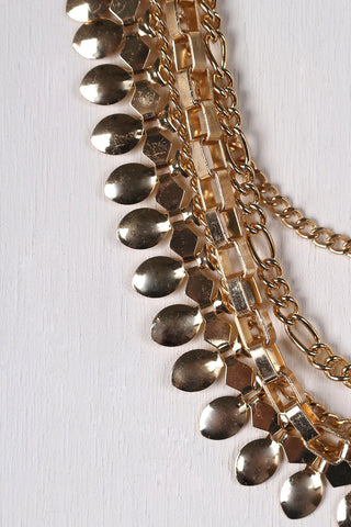 Edgy Multi Chain Statement Necklace