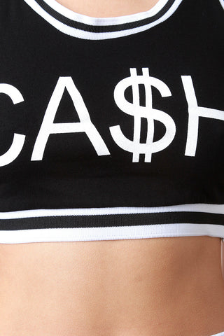 CA$H Contrast Stripe Crop Top