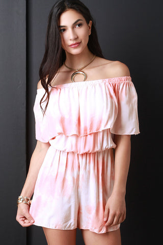 Contrast Lace Deep V Halter Top Romper