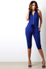 French Terry Hooded Zip-Up Jumpsuit
