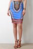 African Print Pencil Midi Skirt