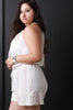 Keyhole Back Lace Trim Sleeveless Romper