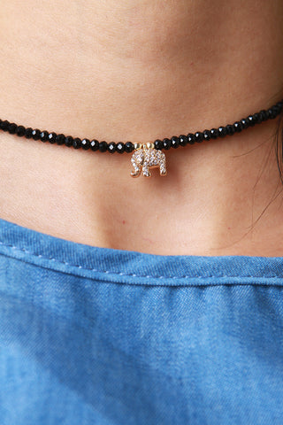 Beaded Elephant Choker Necklace