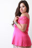 Lace Short Sleeve Cold Shoulder Top