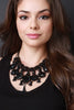 Metal Gemstone Statement Necklace Set