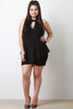 Keyhole Sleeveless Peplum Romper