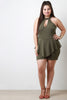Keyhole Sleeveless Peplum Romper