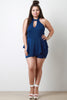 Keyhole Sleeveless Peplum Romper
