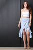 Asymmetrical Wrap Tie Ruffle Skirt