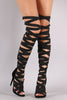Elasticized Crisscross Straps Gladiator Heel
