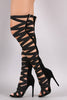 Elasticized Crisscross Straps Gladiator Heel