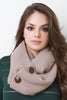 Knitted Button Infinity Scarf
