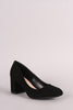 Qupid Suede Chunky Mid-Heel Pump