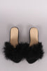 Fur Open Toe Slide Sandal