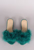 Fur Open Toe Slide Sandal